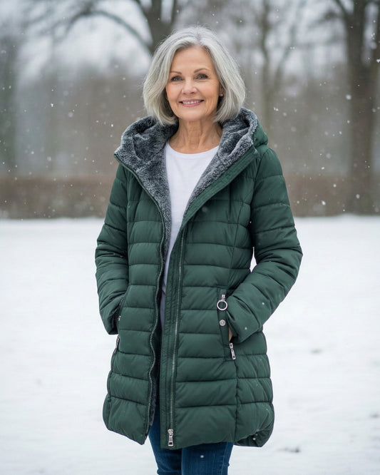 Evergreen Luxe Quilted Winter Parka